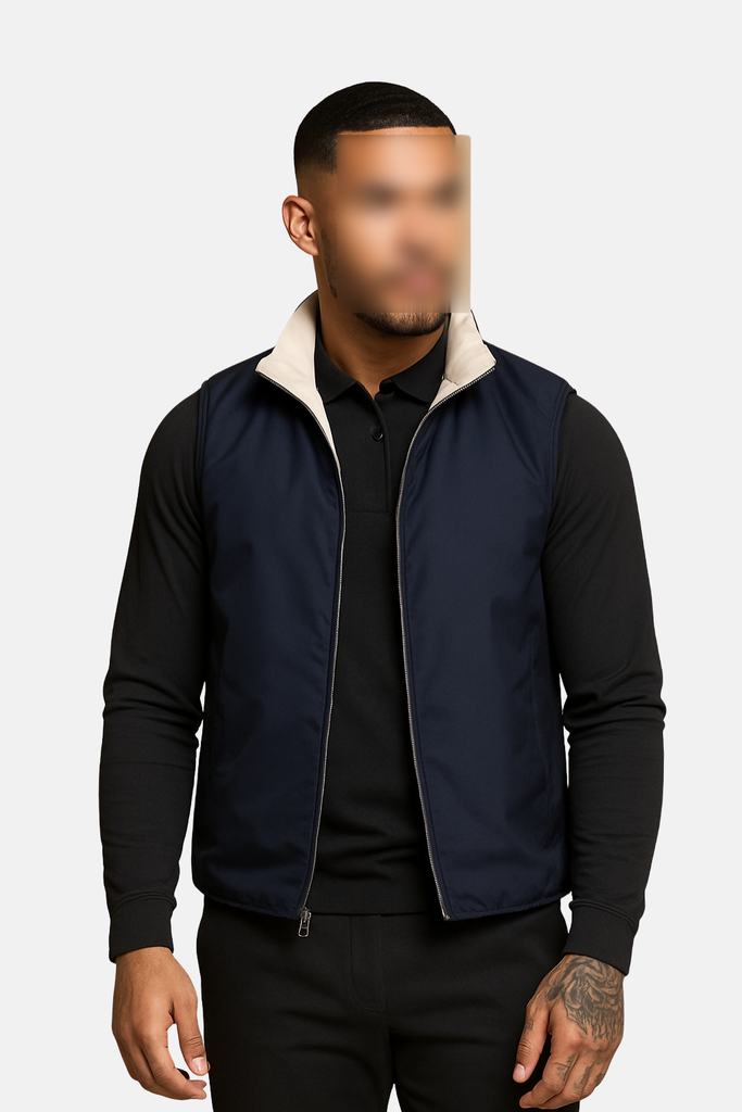 NAVY REVERSE BODYWARMER