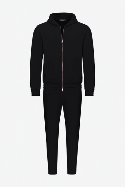 BLACK HOODED UTILITY SUIT