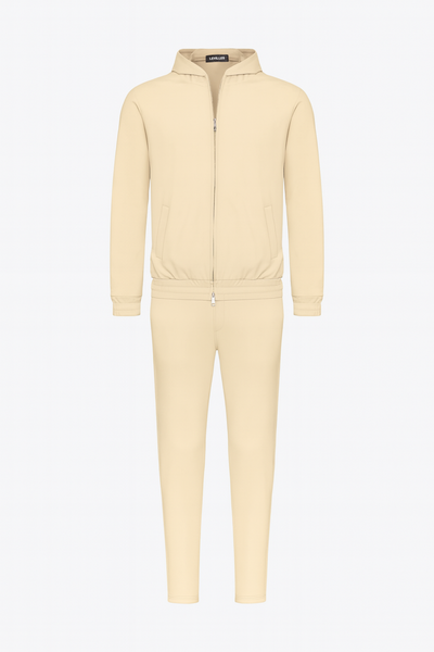 BEIGE HOODED UTILITY SUIT