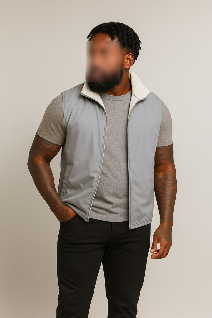 LIGHT GREY REVERSE BODYWARMER