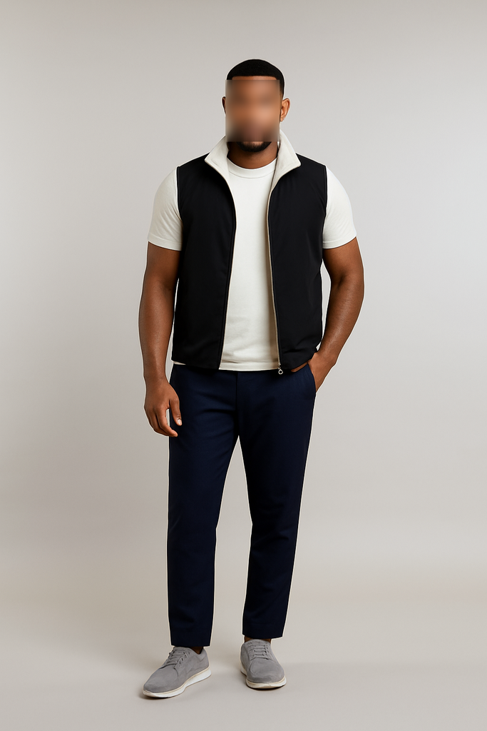 BLACK REVERSE BODYWARMER